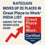RateGaon - Moves up 20 places in Great places to work list
