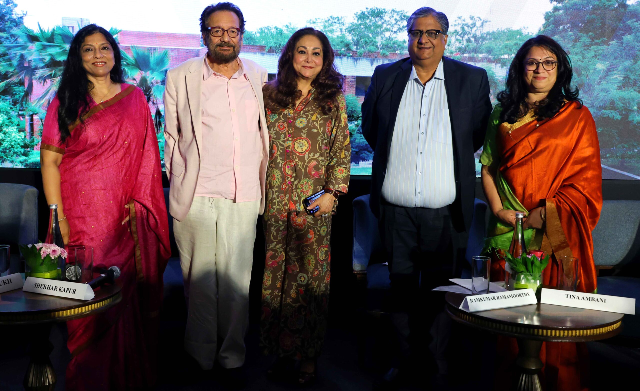 L to R - Dr. Githa Heggde, Shekar Kapur, Tina Ambani, Ramkumar Ramamoorthy, Jaya Deshmukh