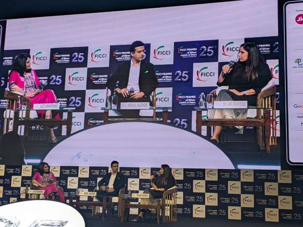 L-R- Ajita Shashidhar, National Editor, Fortune India in conversation with Nikhil Madhok, director head of Originals, Prime Video, India and Shilangi Mukherji, director head of SVOD business, Prim