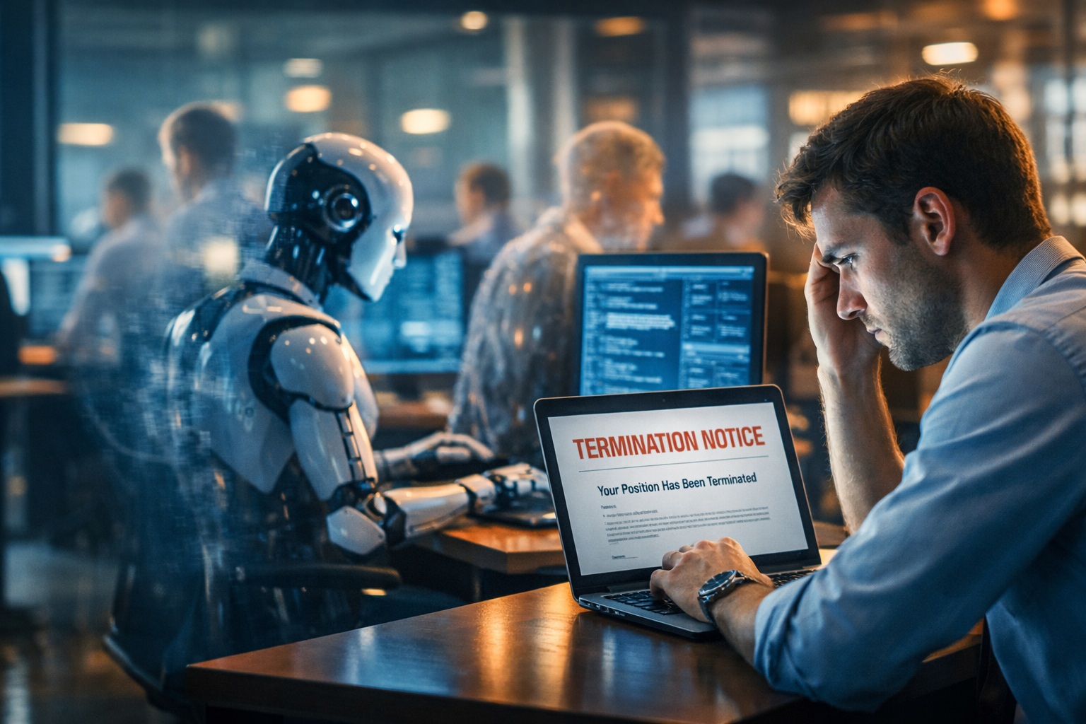 AI replacing human jobs in modern workplace