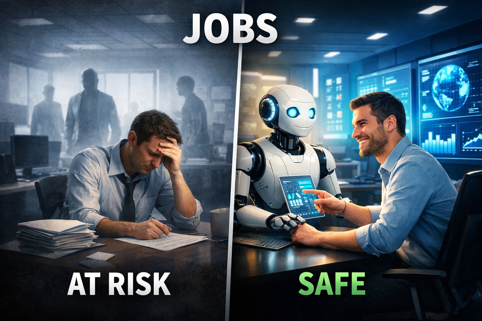 AI impact on jobs and future workforce illustration