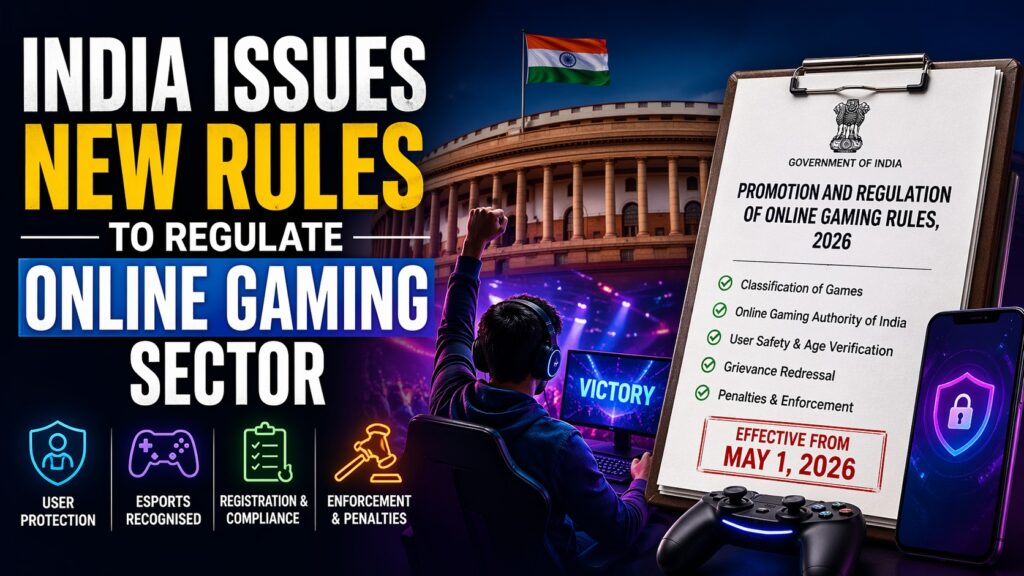 India Issues New Rules to regulate online gaming sector