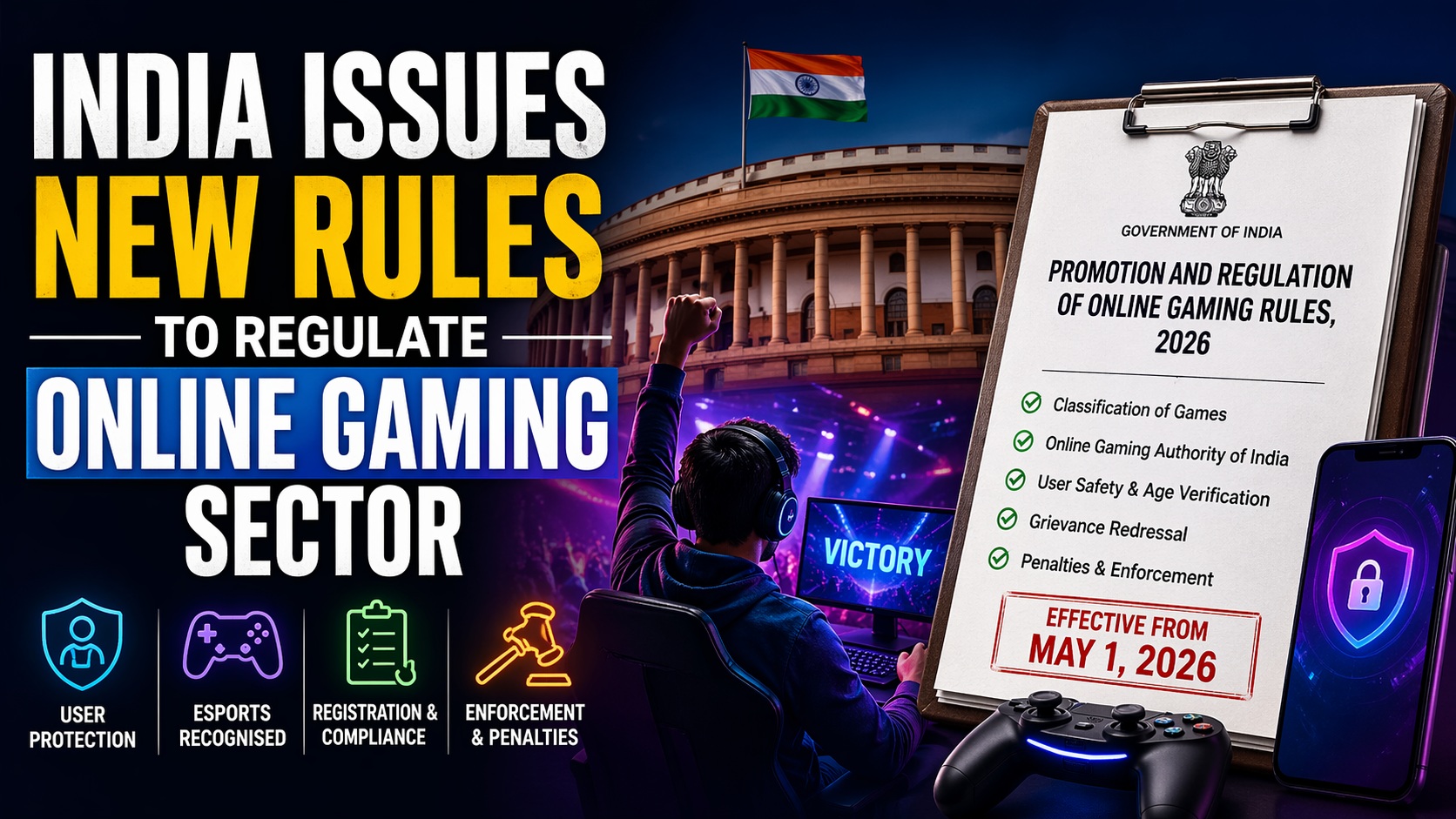 India Issues New Rules to regulate online gaming sector